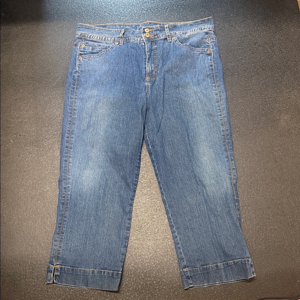 Bandolino Women's Cropped Jeans in Medium Blue Denim